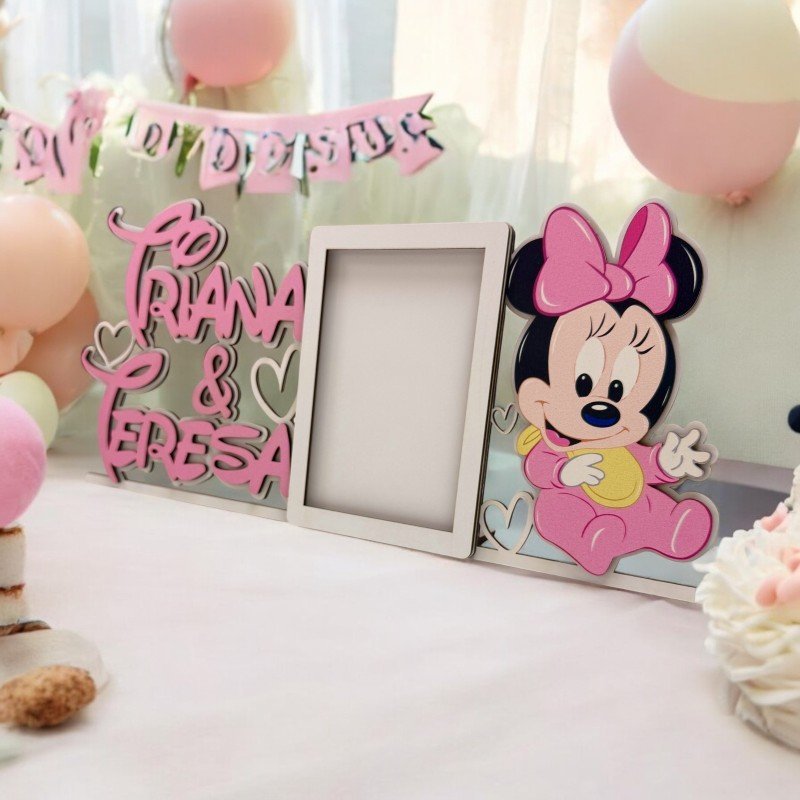 PORTA FOTOS MINNIE BEBÉ DOBLE