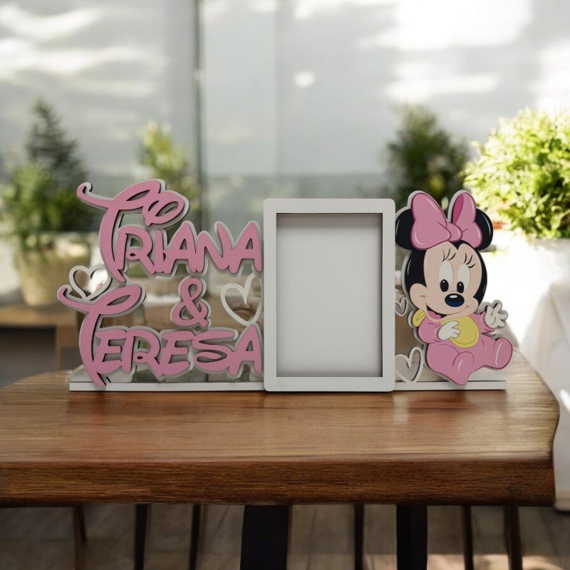 PORTA FOTOS MINNIE BEBÉ DOBLE