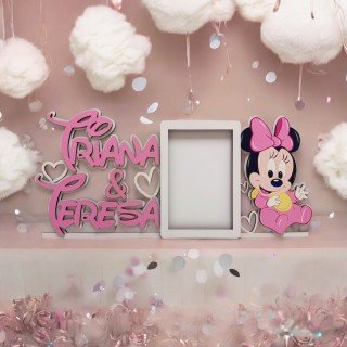 PORTA FOTOS MINNIE BEBÉ DOBLE