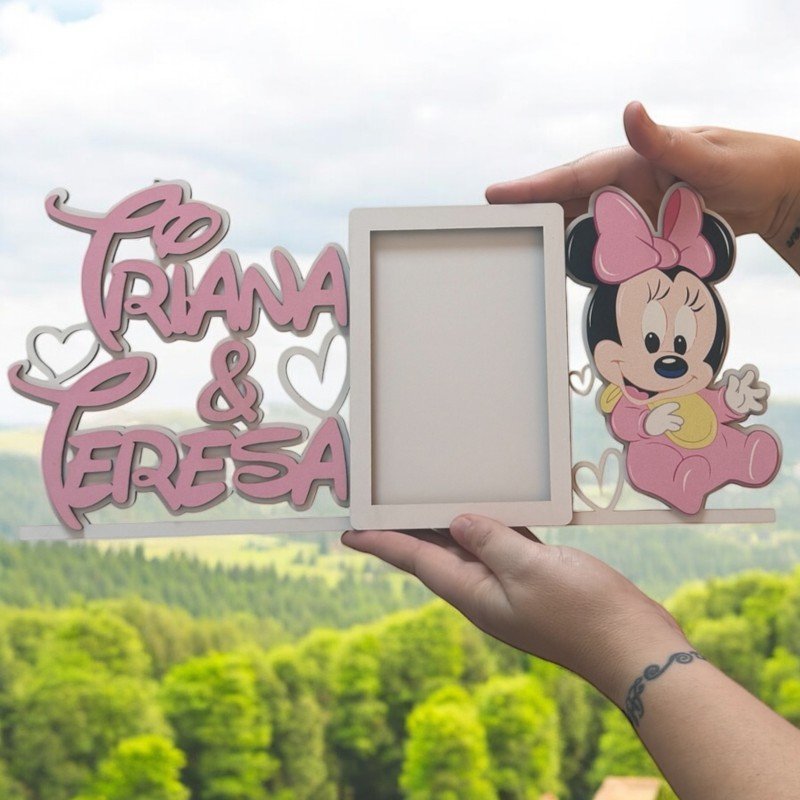 PORTA FOTOS MINNIE BEBÉ DOBLE