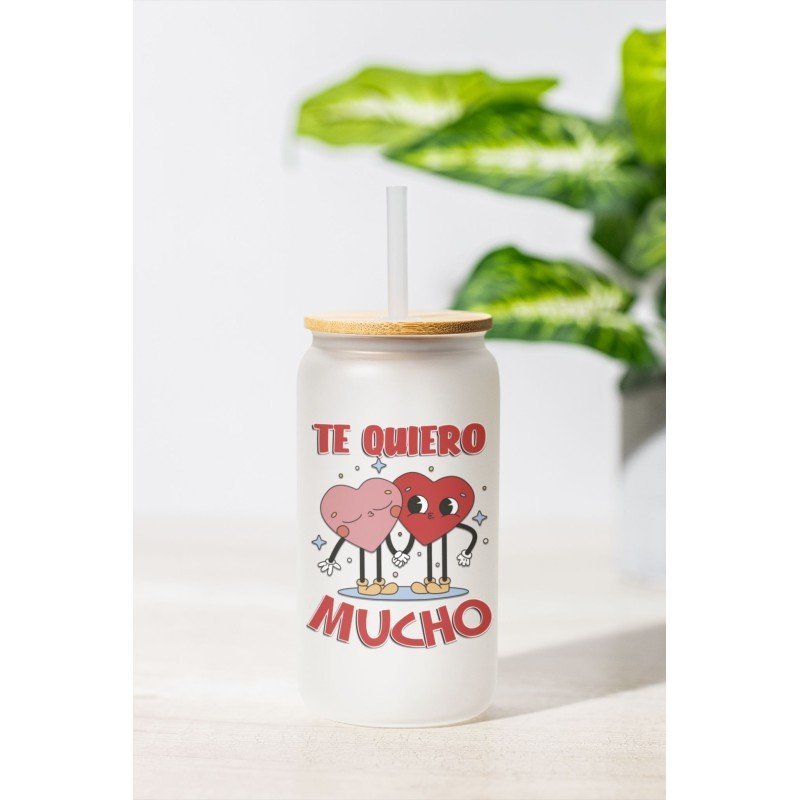 VASO CON PAJITA TE QUIERO MUCHO