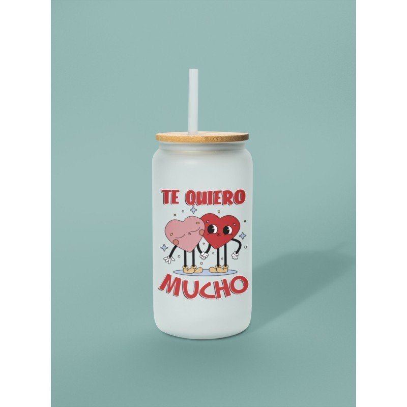 VASO CON PAJITA TE QUIERO MUCHO