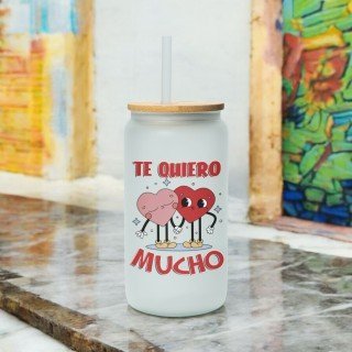 VASO CON PAJITA TE QUIERO MUCHO