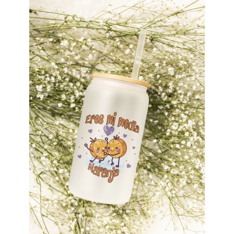 VASO CON PAJITA MEDIA NARANJA