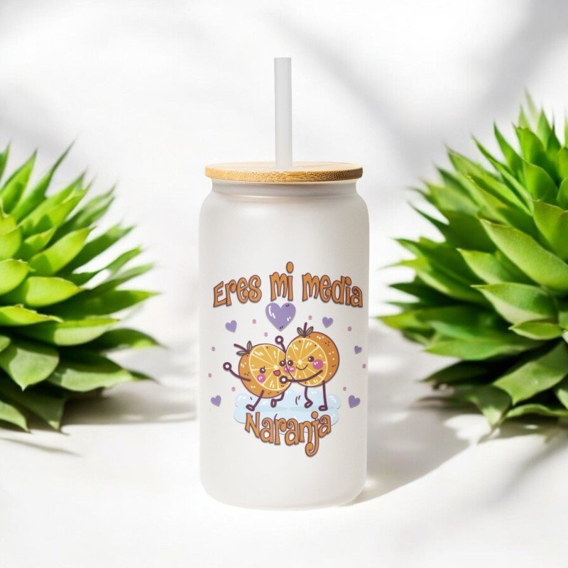 VASO CON PAJITA MEDIA NARANJA