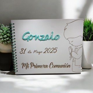 ÁLBUM COMUNIÓN MADERA BLANCA