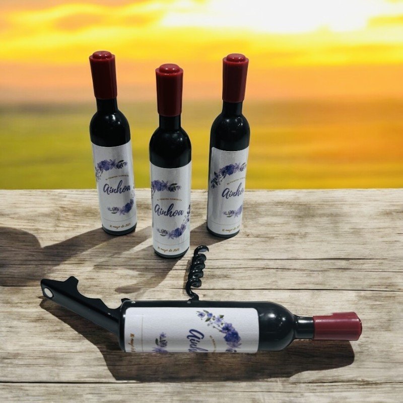 BOTELLA SACACORCHOS Y ABRIDOR