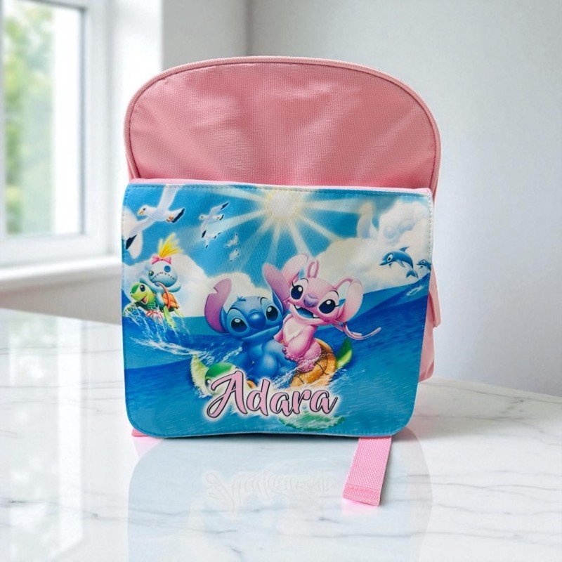 MOCHILA LONETA STITCH Y ÁNGEL SURF