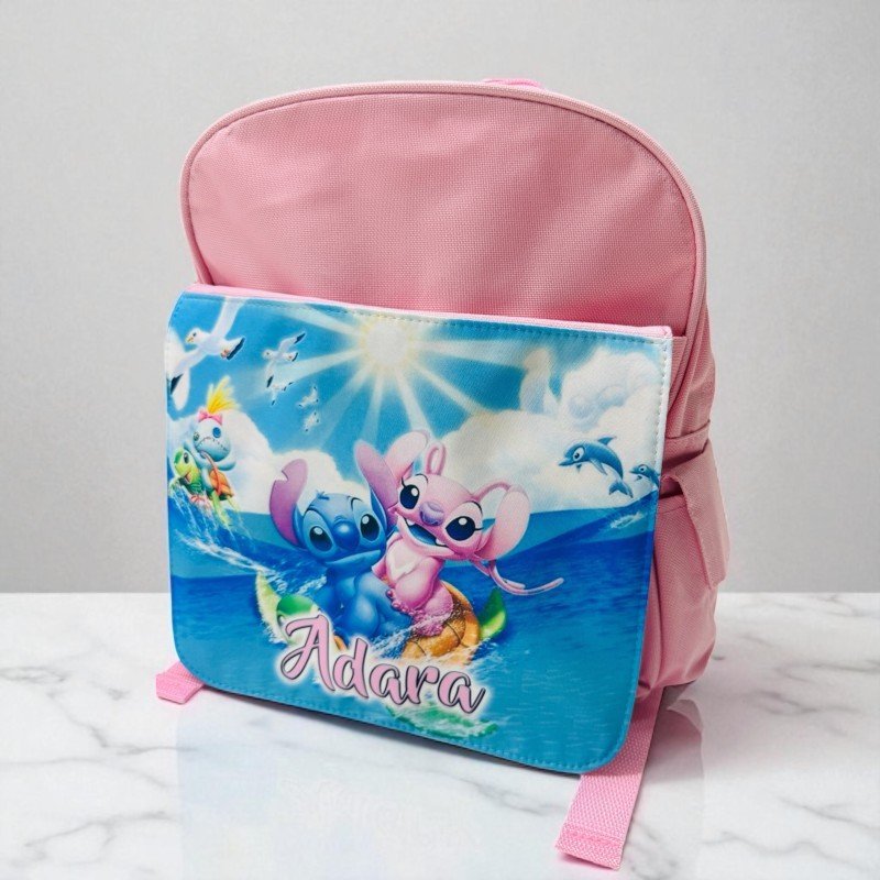 MOCHILA LONETA STITCH Y ÁNGEL SURF