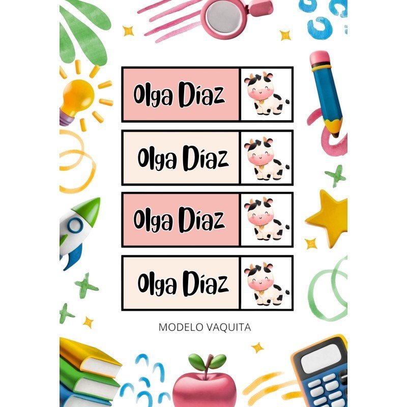 ETIQUETAS ESCOLARES LIBROS Y ROPA