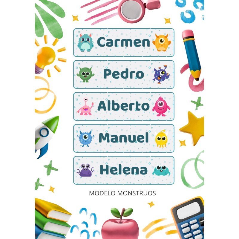 ETIQUETAS ESCOLARES LIBROS Y ROPA