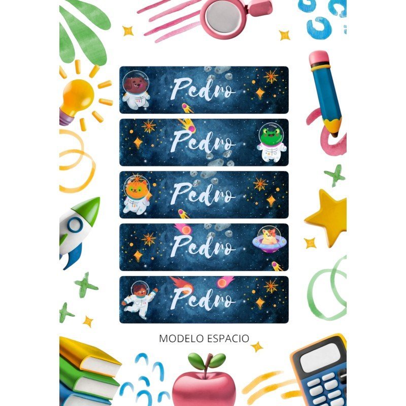ETIQUETAS ESCOLARES LIBROS Y ROPA