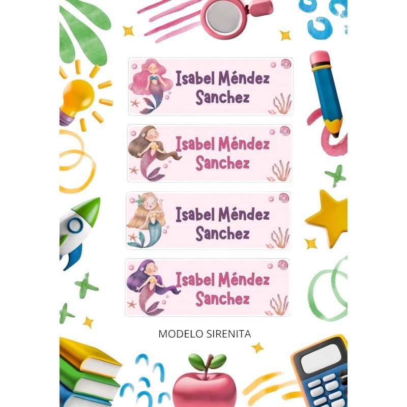 ETIQUETAS ESCOLARES LIBROS Y ROPA