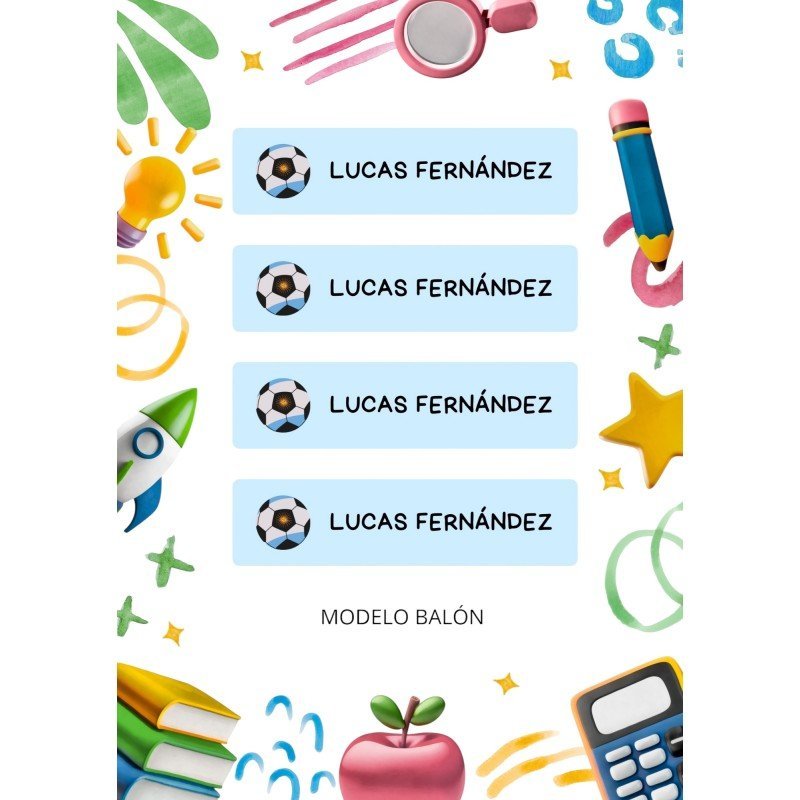 ETIQUETAS ESCOLARES LIBROS Y ROPA