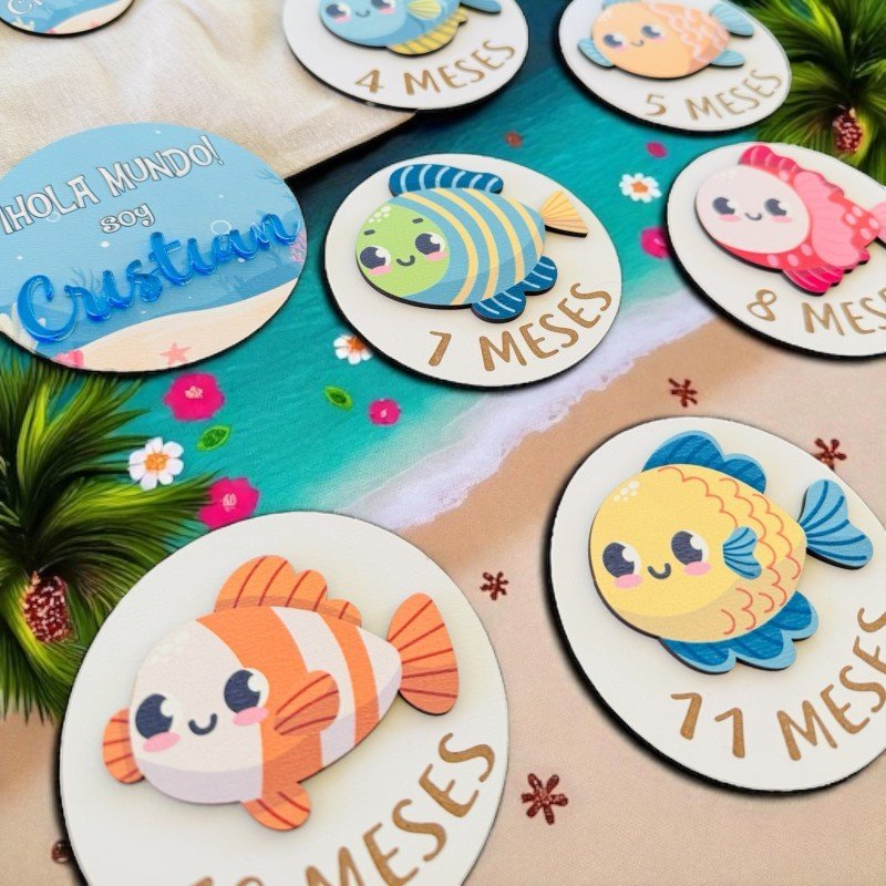 CUMPLE MESES PECECITOS DE COLORES