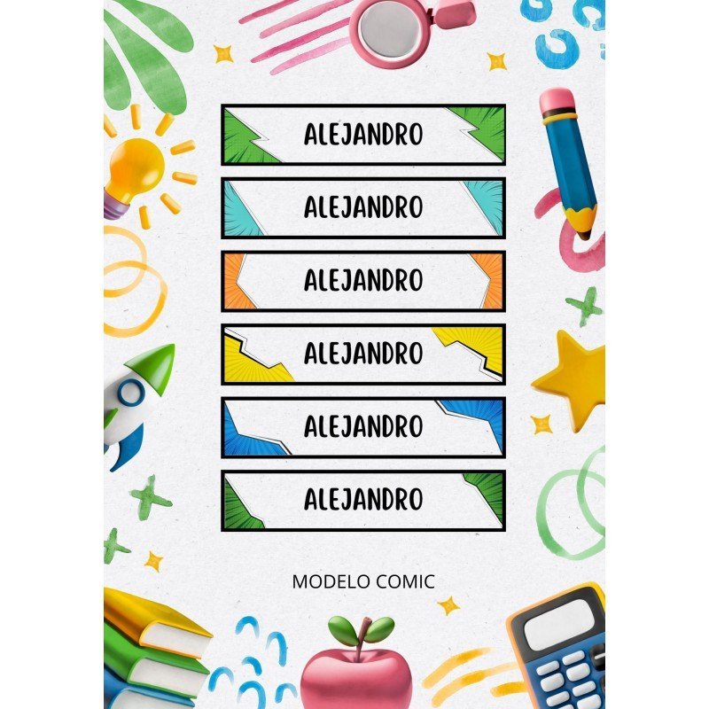 ETIQUETAS ESCOLARES LIBROS Y ROPA