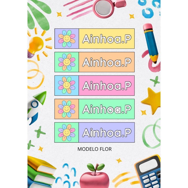 ETIQUETAS ESCOLARES LIBROS Y ROPA