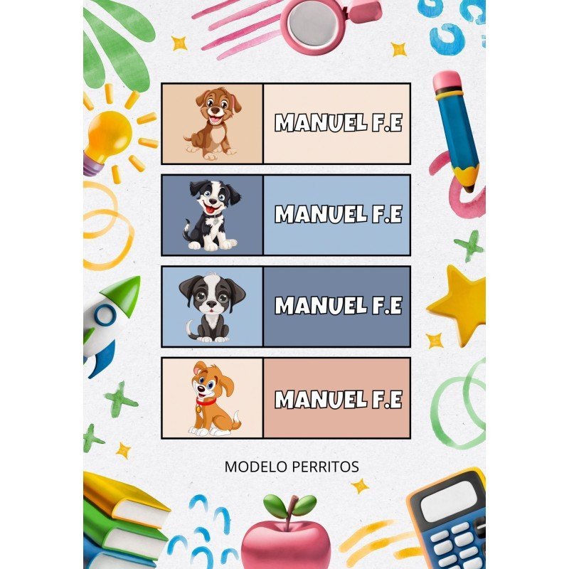ETIQUETAS ESCOLARES LIBROS Y ROPA