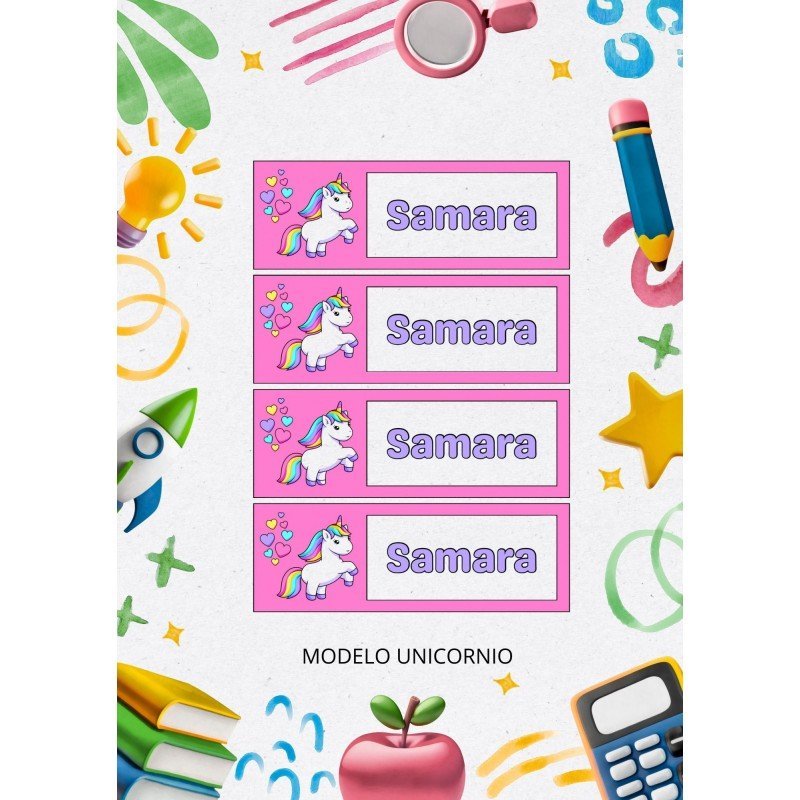 ETIQUETAS ESCOLARES LIBROS Y ROPA