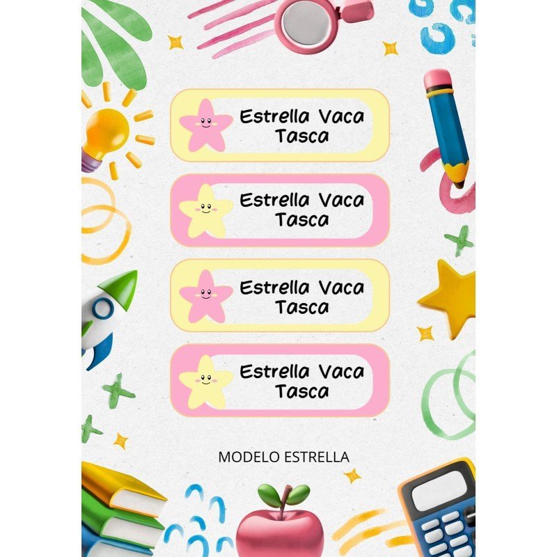 ETIQUETAS ESCOLARES LIBROS Y ROPA