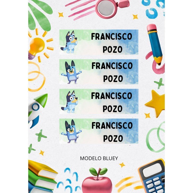 ETIQUETAS ESCOLARES LIBROS Y ROPA