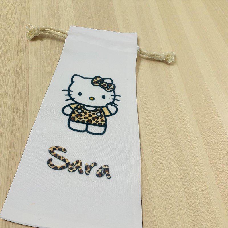 BOTELLA ASA SILICONA HELLO KITTY LEOPARDO + BOLSA