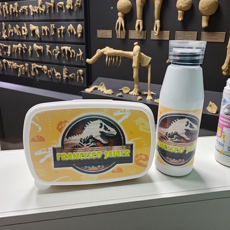 PACK FIAMBRERA + BOTELLA ASA DE SILICONA JURASSIC