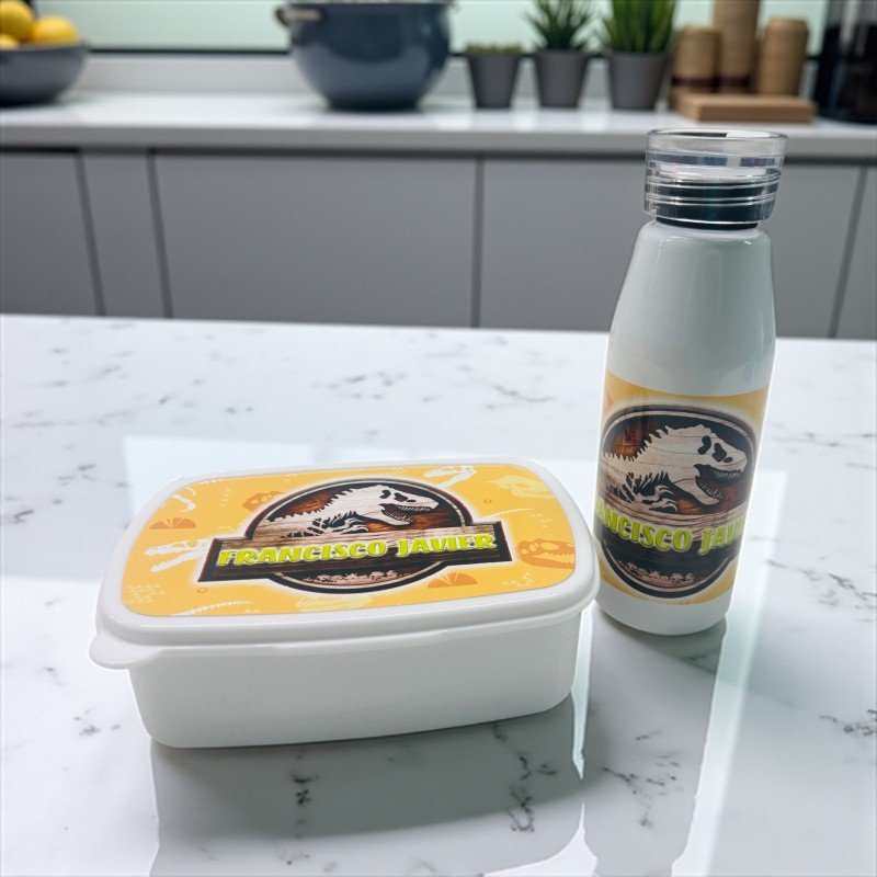 PACK FIAMBRERA + BOTELLA ASA DE SILICONA JURASSIC