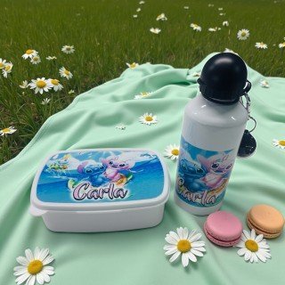 PACK FIAMBRERA + BOTELLA STITCH Y ÁNGEL SURF