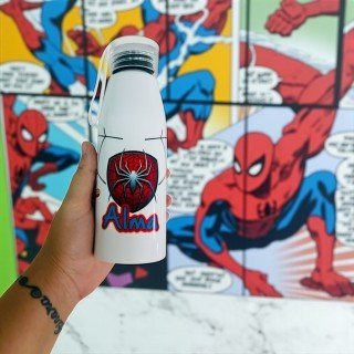 BOTELLA ASA DE SILICONA SPIDERMAN