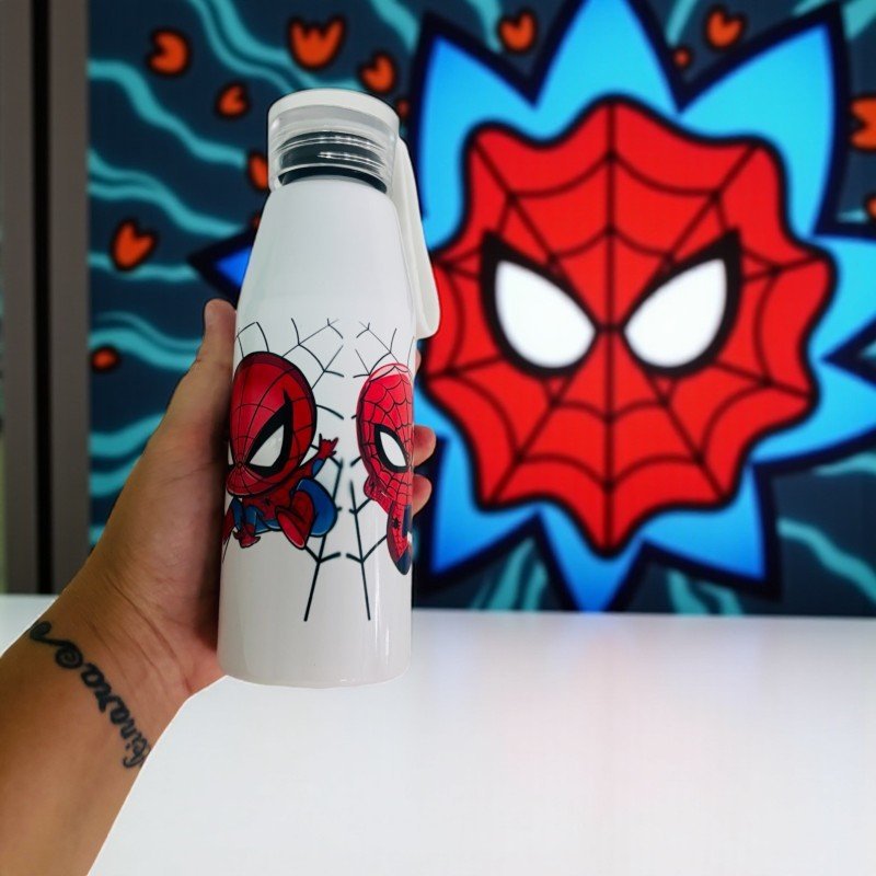 BOTELLA ASA DE SILICONA SPIDERMAN