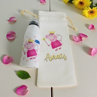 BOTELLA ASA SILICONA PEPPA PIG + BOLSA