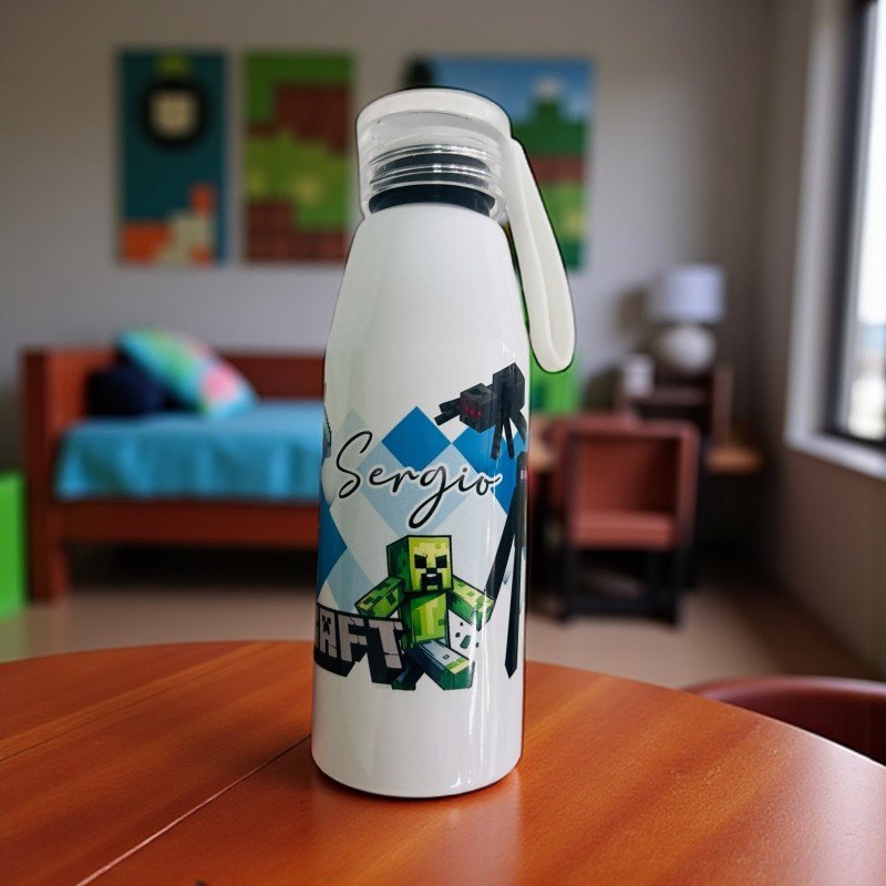 BOTELLA ASA DE SILICONA MINECRAFT