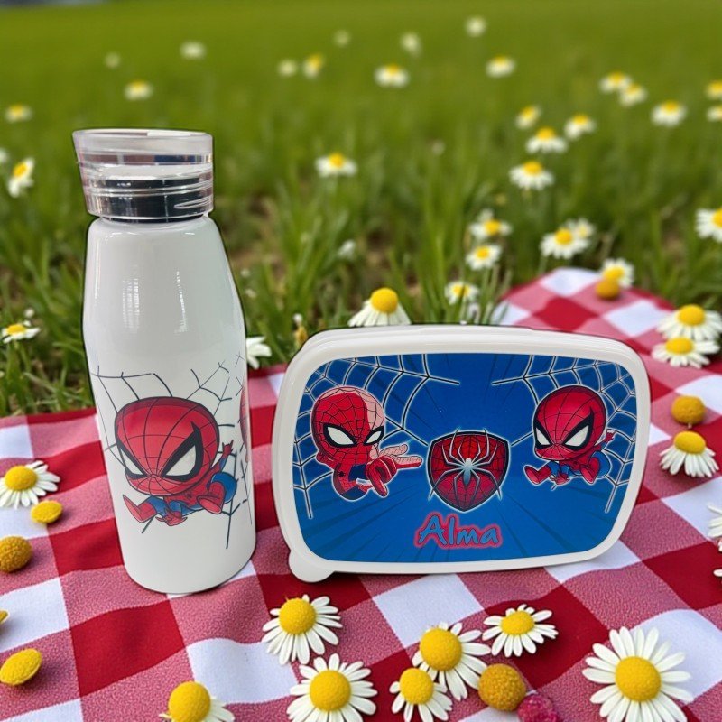 PACK FIAMBRERA + BOTELLA ASA DE SILICONA SPIDERMAN