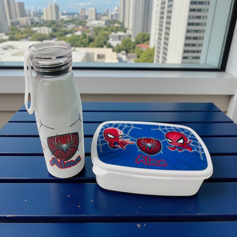 PACK FIAMBRERA + BOTELLA ASA DE SILICONA SPIDERMAN