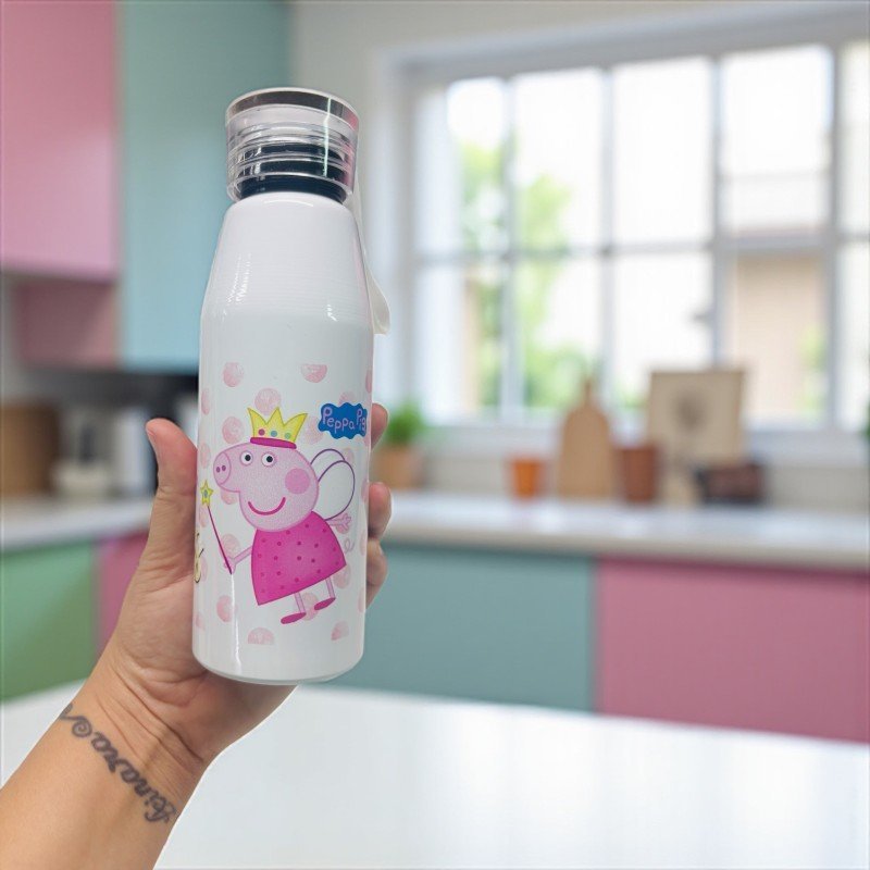 BOTELLA ASA SILICONA PEPPA PIG + BOLSA