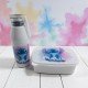 PACK FIAMBRERA + BOTELLA ASA DE SILICONA STITCH AZUL Y ROSA