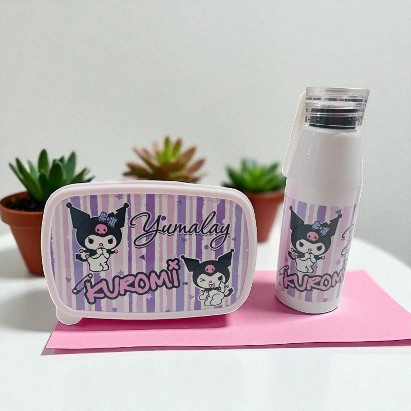 PACK FIAMBRERA + BOTELLA ASA DE SILICONA KUROMI