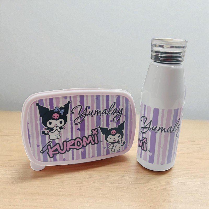 PACK FIAMBRERA + BOTELLA ASA DE SILICONA KUROMI