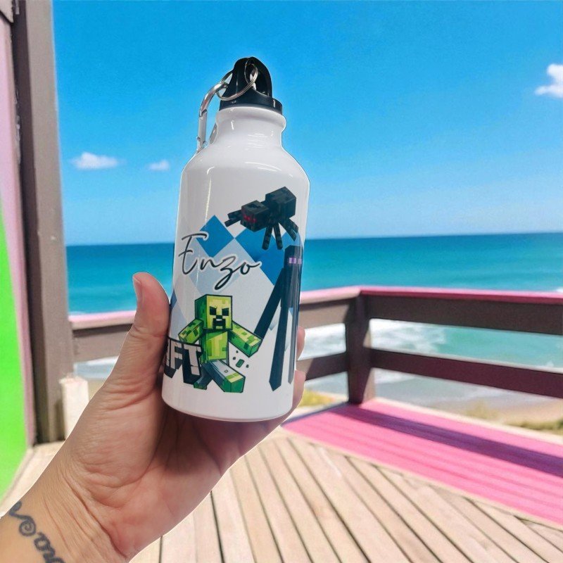 BOTELLA MOSQUETÓN MINECRAFT ROMBO