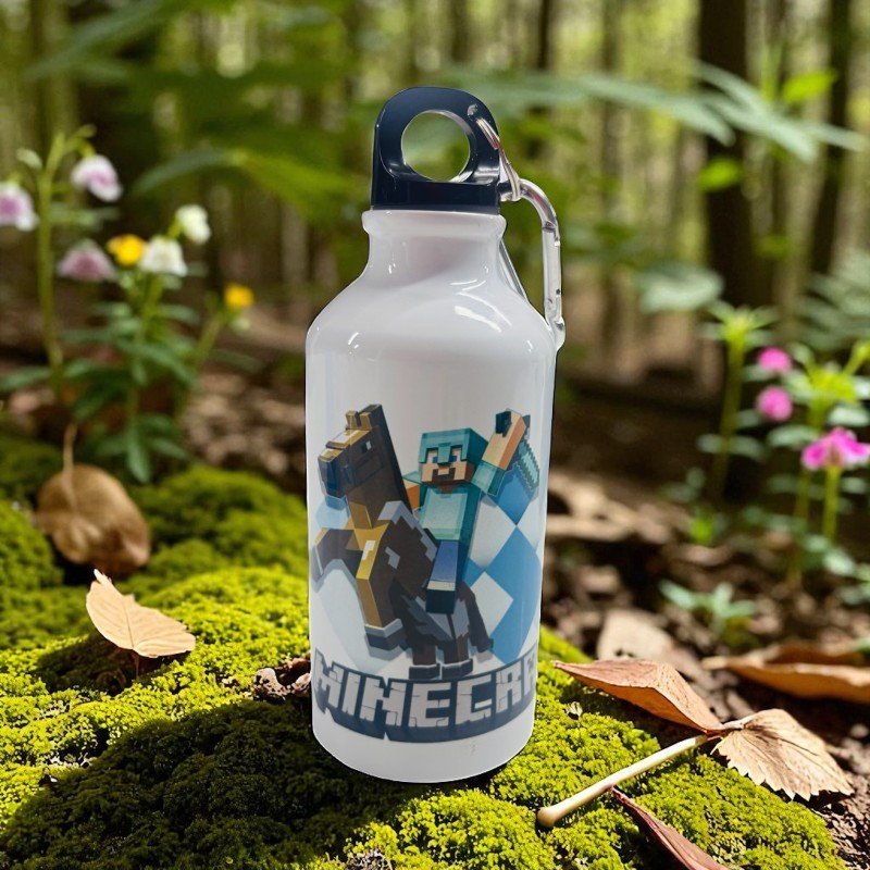 BOTELLA MOSQUETÓN MINECRAFT ROMBO