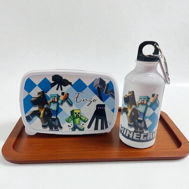PACK FIAMBRERA + BOTELLA MINECRAFT ROMBO