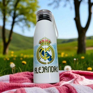 BOTELLA ASA DE SILICONA REAL MADRID