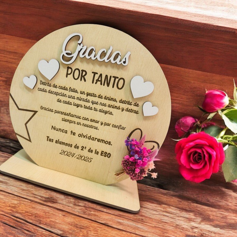 PLACA GRACIAS PROFE