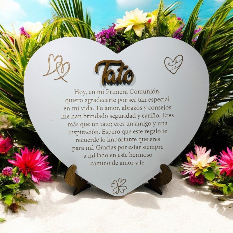 PLACA CORAZÓN CON FRASE