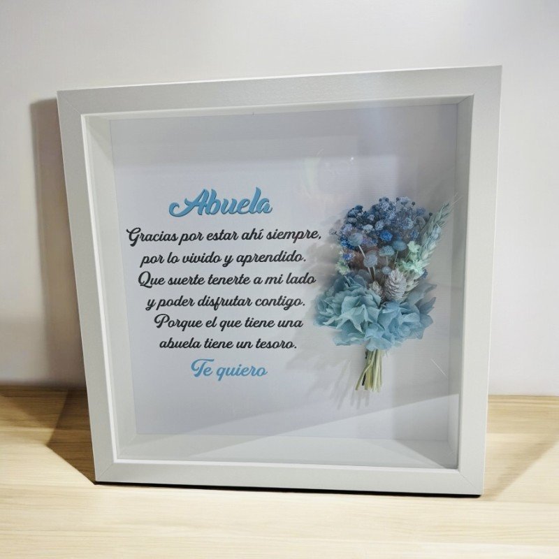 CUADRO PERSONALIZADO CON RAMILLETE PRESERVADO