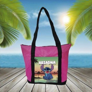 BOLSA PLAYA CON BOLSILLO STITCH