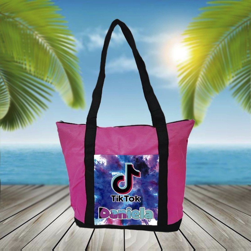 BOLSA PLAYA CON BOLSILLO TIK TOK