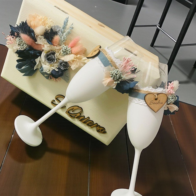 COPAS NOVIOS CON CAJA