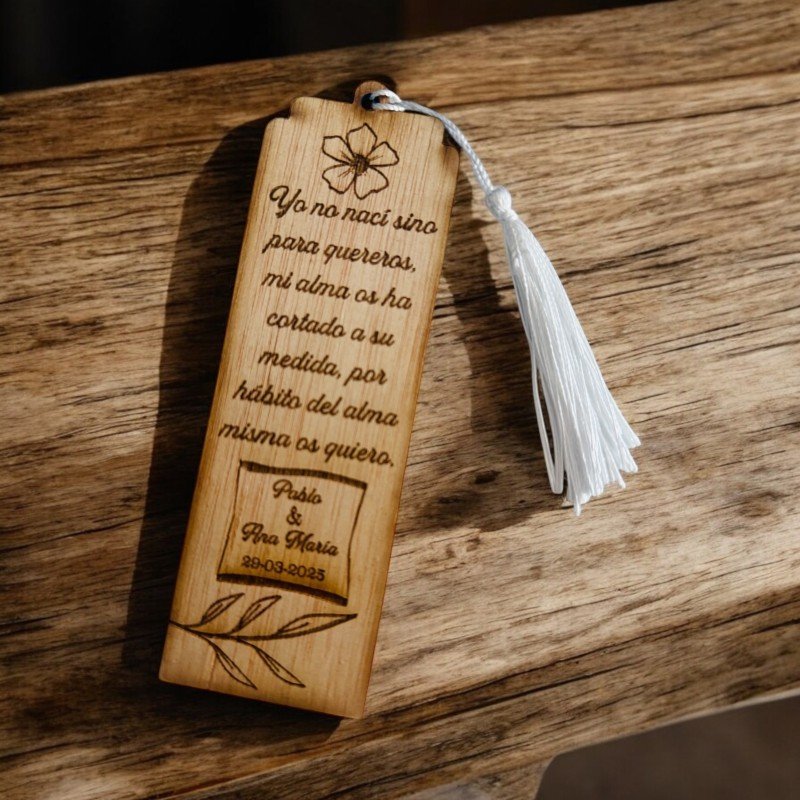MARCAPÁGINAS DE MADERA PERSONALIZADOS